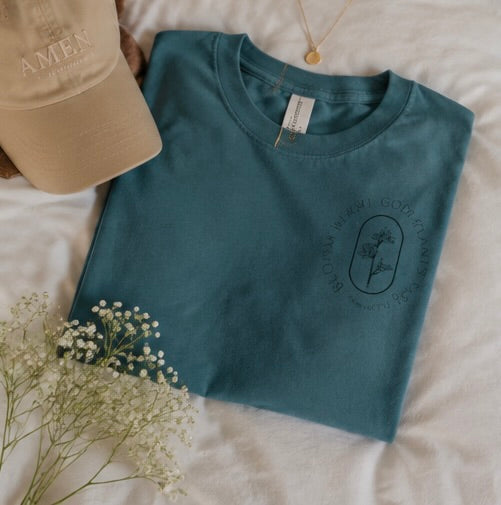 Bloom Where God Plants You Boxy Crop Tee